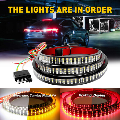 #ad 60inch Car Truck Strip LED Tailgate Light Bar Reverse Brake Tail Signal Light $22.99