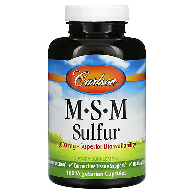 #ad #ad Carlson Labs MSM Sulfur 1 000 mg 180 Vegetarian Capsules Gluten Free $26.35