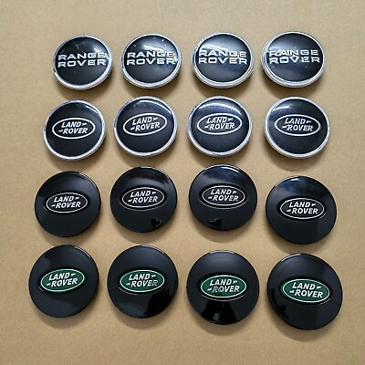 #ad 4pcs BLACK CHROME Land Range Rover Wheel Center Caps 63mm Emblems Hubcaps Covers $19.99