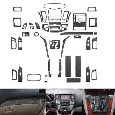 #ad 50Pcs Carbon Fiber Interior Full Set Kit Cover Trim For Lexus RX330 RX350 04 09 $250.66
