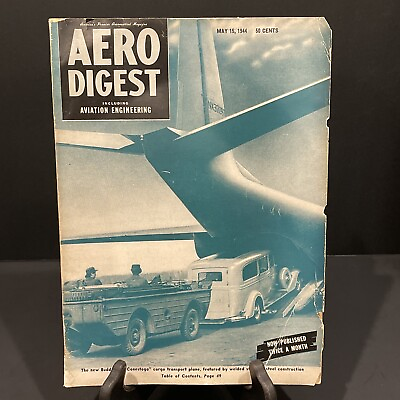 #ad May 1944 Aero Digest Magazine Must See Photos Ads Are A Plus Collect use Ads $36.99