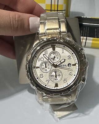 #ad Fossil Men#x27;s Dress Watch Chronograph Display Stainless Steel Valentines Day Gift $89.99