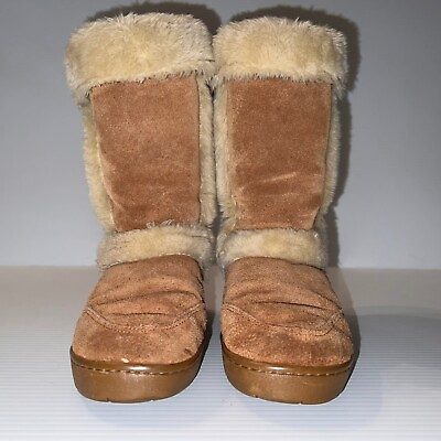 #ad Style and Company Women#x27;s Snow boots Brown Leather Upper Lined inside Size 6M $7.16