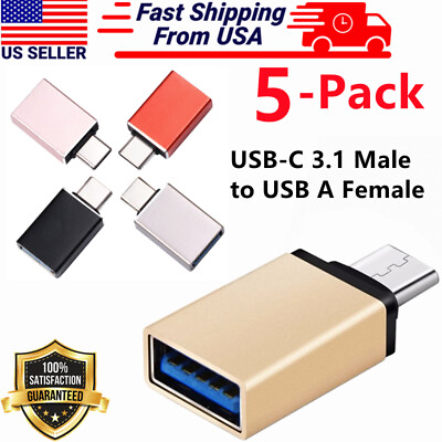 #ad 5 Pack USB C Type C 3.1 Male to USB 3.0 Type A OTG Converter Adapter Sync Data $4.99