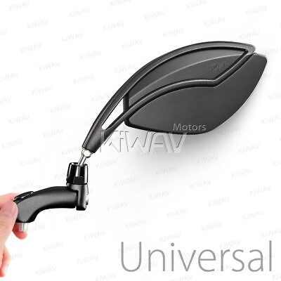 #ad Orca black stylish folding mirrors 10mm metric fits motorcycle cafe racer bobber $109.67