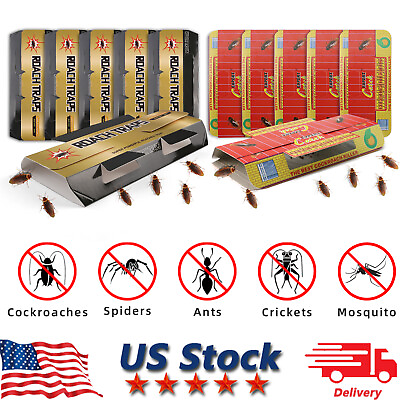 #ad 5 60PCS Roach Motels Cockroach Bug Killer Bait Glue Trap Spider Motel Home Traps $49.95