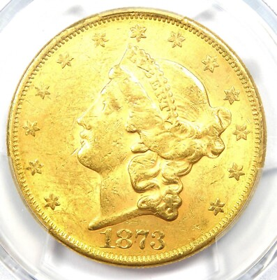 #ad 1873 Liberty Gold Double Eagle $20 Coin PCGS MS61 BU UNC $4000 Value $3462.75
