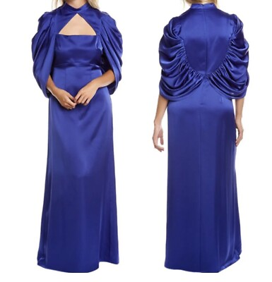 #ad Theia Couture Carrie Clematis Blue Gown Women 8 Renaissance Cape New Marks $79.99
