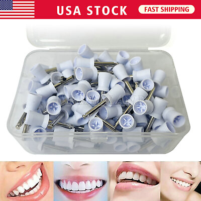 #ad #ad 100Pcs Dental Rubber Prophy Teeth Polish Polishing Cups Latch Brushes White $7.59