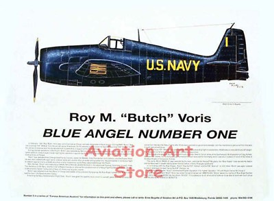 #ad Blue Angel #1 Autographed by the FIRST BLUE Butch Voris Aviation Art; Boyette $70.00