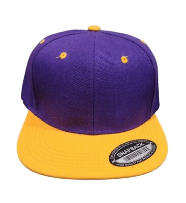 #ad Purple Yellow Brim HAT FLAT BILL SNAPBACK CAP OSFM $9.00
