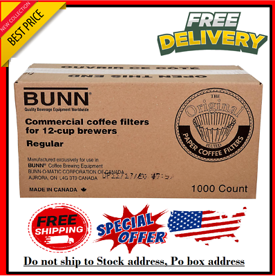 #ad BUNN 12 Cup Commercial Coffee Filters 1000 Count 20115.0000fast shippingnew. $19.99