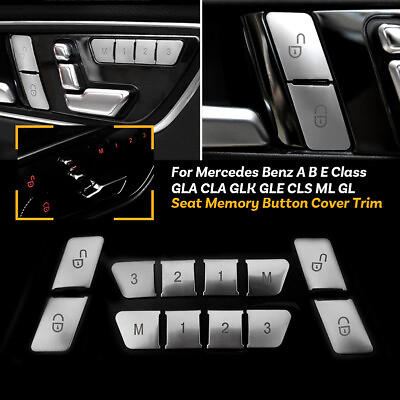 #ad 12pc cover Paste For Mercedes Benz GLK 2012 2018 Car Door Lock Seat Button Cover $36.99