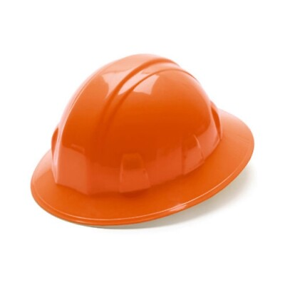 #ad Pyramex HP24140 Full Brim Hard Hat 4 Point Ratchet Suspension Orange $28.96