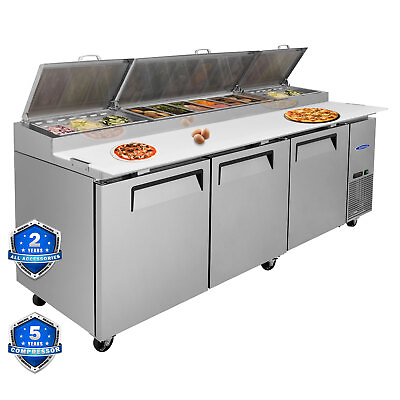 #ad 93#x27;#x27; Commercial Refrigerated Pizza Prep Table 3 Door Stainless Steel 30.8 cu.ft. $2899.99
