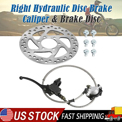 #ad Rear Hydraulic Brake Caliper Cylinder Brake Disc Rotor For ATV Dirt Pit Bike $59.59