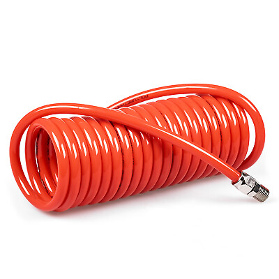 #ad #ad Premium 1 4quot; x 15#x27; Air Compressor Coil Hose Polyurethane Coiled Swivel End Red $16.95