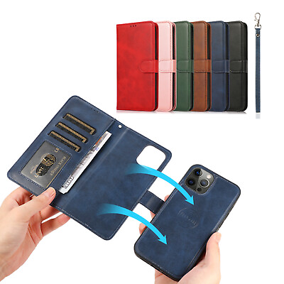 #ad Removable Magnetic Leather Wallet Case Cover Fr iPhone 15 Pro Max 14 13 12 11 XR $13.41