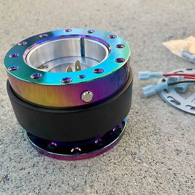 #ad 6 Hole Universal Car Steering Wheel Quick Release Hub Adapter NEOCHROME ALLOY $33.24