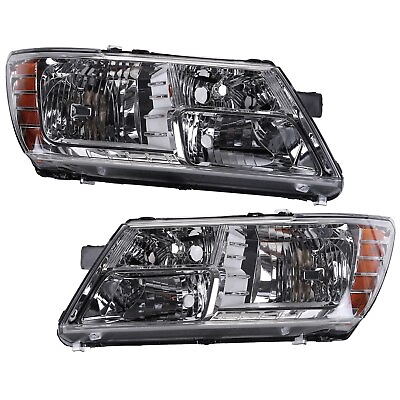 #ad CHROME HEADLIGHTS LAMPS FOR 2009 2020 DODGE JOURNEY COMPLETE REPLACEMENT SET $135.92