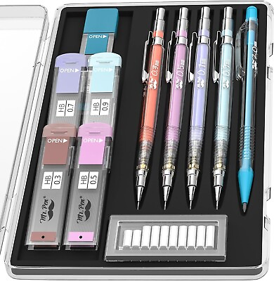 #ad Mr. Pen Pastel Mechanical Pencil Set with Black Lead and Eraser Refills New $12.21