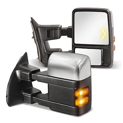 #ad For 2008 2016 Ford F250 F350 F450 F550 Power Heated Tow Mirrors Super Duty Pair $183.99