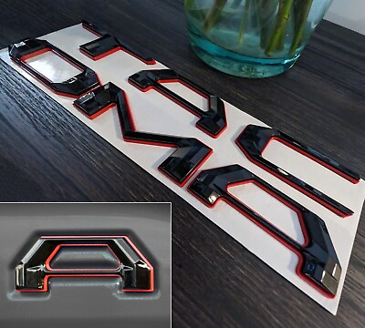 #ad Double Layer 3D Letters Inserts fits 2016 2024 Tacoma Tailgate Black Red Outline $26.75