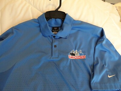 #ad Nike Golf Dri Fit Columbus Worthington Air Men#x27;s Polo Shirt Size XXL Blue EUC $16.00