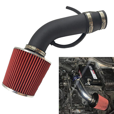 #ad Cold Air Intake Filter Induction Kit 3quot; Aluminum Pipe Power Flow Hose System $26.22