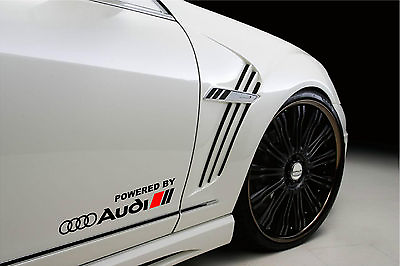 #ad Powered by Audi Racing Sport S Line Decal sticker emblem logo BLACK R Pair $29.95