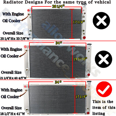 #ad 3 Row Radiator For 88 00 Chevy GMC C K 1500 2500 3500 Tahoe Yukon Suburban 34#x27;#x27;W $199.00