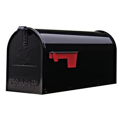 #ad Post Mount Mailbox Classic Medium Steel Black $17.03