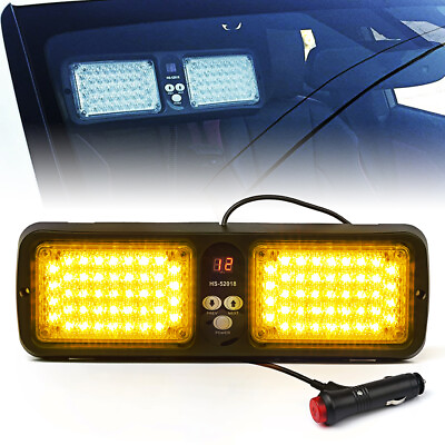 #ad Xprite Amber 86 LED Emergency Warning Visor 12 Flashing Pattern Strobe Light $14.92