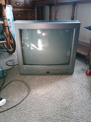 #ad Vintage GE Gaming Tv Television Monitor Retro 19quot; GT406A Woodgrain 1999 $136.95