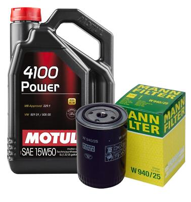 #ad Motul OEM Engine Oil Change Kit 15W 50 5 Liter POWER 4100 $63.95