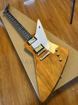 #ad Customized Explorer Electric Guitar HH Pickup Peach Blossom Wooden Body and Neck $290.00