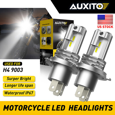#ad AUXITO H4 9003 LED Bulb High Low Beam Headlight Motorcycle Super Bright White 2X $28.50