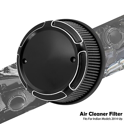 #ad Air Cleaner Filter Black High Flow Intake Fit For Indian Vintage Chief Chieftain $243.19