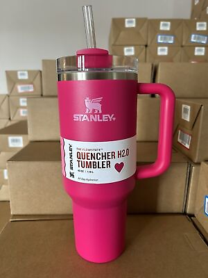 #ad Valentines Day Cosmo Pink Stanley Cup 40 oz Quencher H2.0 Stanley Tumbler 08 $47.98