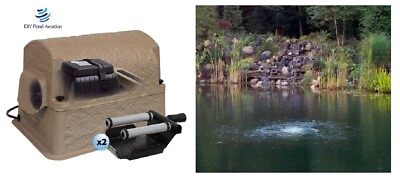 #ad NEW 1 4 Acre Large Lake amp; Pond Aeration KIT w 2 Diffusers Faux Rock 2.5 cfm $1449.99