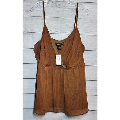 #ad Lane Bryant Women#x27;s Top Size 22 Brown Rust Orange Baby Doll Bohemian Lined NWT $29.99