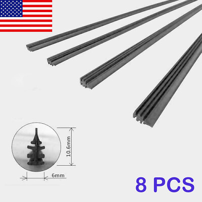 #ad 8 PCS Universal 28 inch Car Bus Silicone Frameless Windshield Wiper Blade Refill $9.49