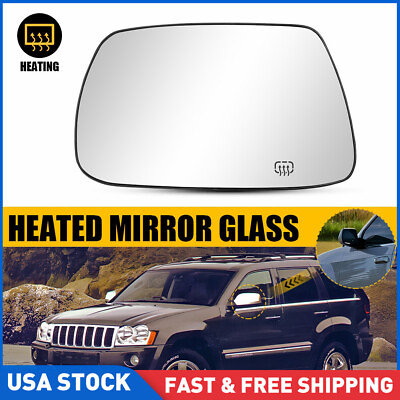 #ad Left LH Side Mirror Glass Heated For 2005 2010 Jeep Grand Cherokee 5142875AA $18.99