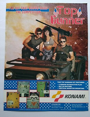 #ad Top Gunner Arcade FLYER Original 1986 Video Game Vintage Retro Promo Artwork $37.20