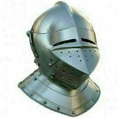 #ad Medieval Knight Tournament Close Armor metal Helmet Replica Sca Larp Helmet $175.07