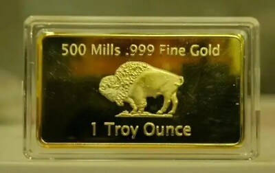 #ad #ad 1 OZ 500MILLS GOLD BUFFALO BULLION BARS .999 FINE GOLD $16.00