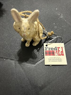 #ad Fred amp; ED By Seasons Of Cannon Falls Small 2” Bunny Ornament w Tag $6.88