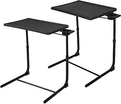 #ad Set of 2 Folding TV Tray Table Portable Dining Tray on Bed and Sofa w Cup Holder $55.98