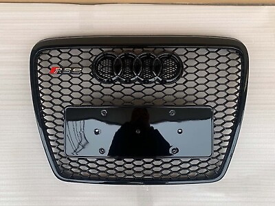 #ad For Audi A6 S6 C6 RS6 2005 2011 Front bumper Mesh Grill Black Honeycomb $145.00