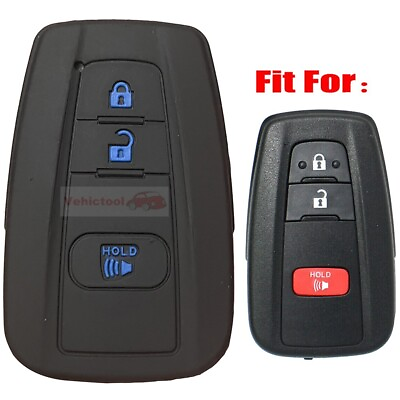 #ad Fit Toyota C HR Prius RAV4 Corolla 3 Button Remote Silicone Key Fob Cover Case $4.96